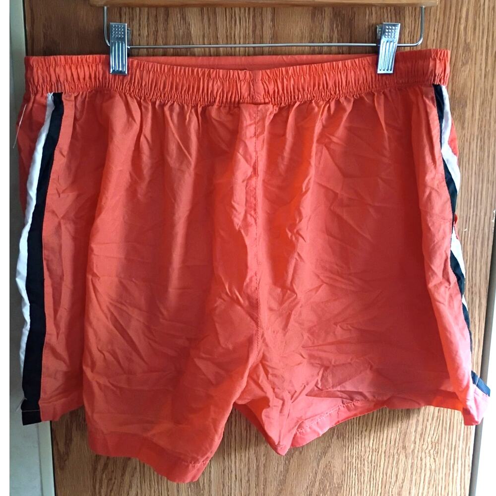 Vintage Y2K Nike Womens Large 12-14 Orange Nylon Racer Stripe Running Shorts